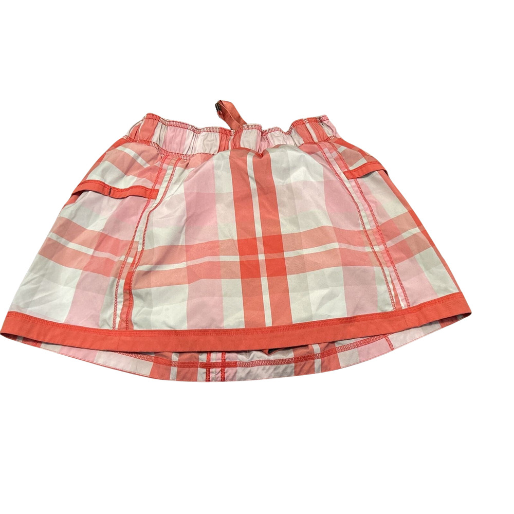 Lululemon Womens Size 6 Run Resolution‎ Skirt Pink Striped Ruffles Skort Rare